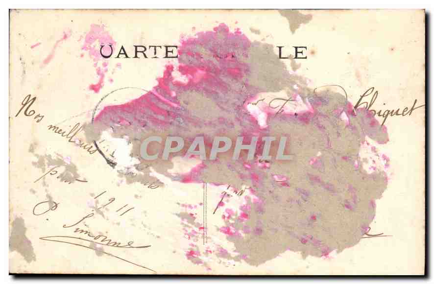 CPA Bonne Annee Homme Fleurs — Back
