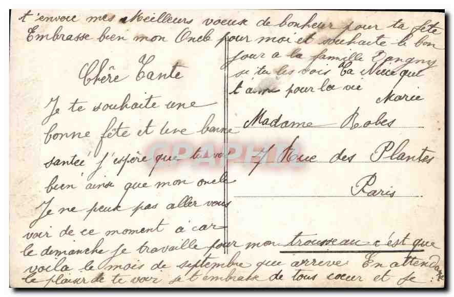 CPA Bonne Fete Femme Fleurs — Rückseite
