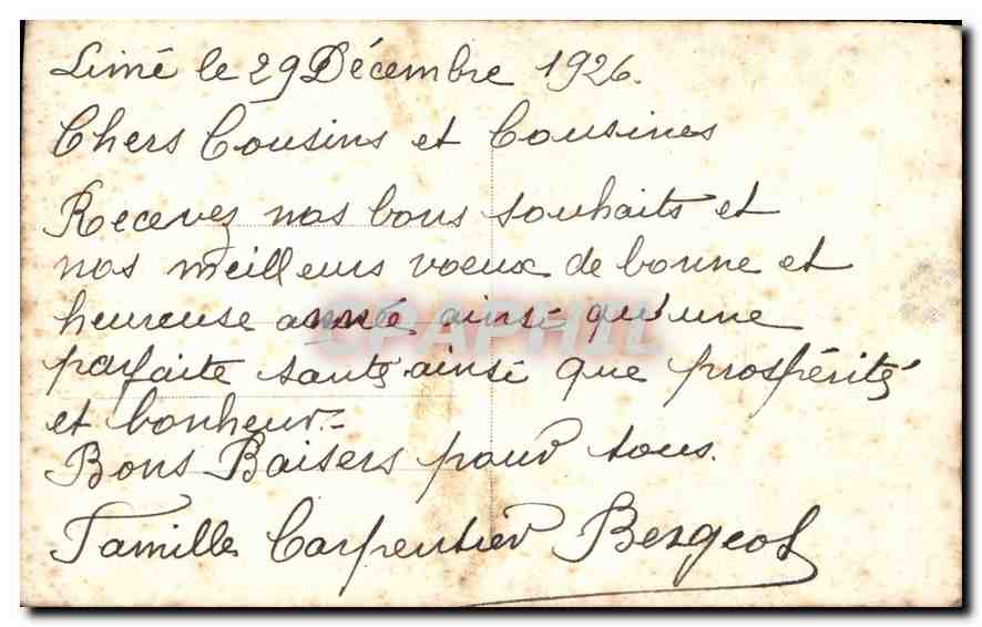 CPA Bonne Annee Femme — Rückseite