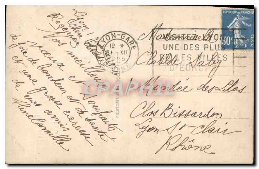 CPA Bonne Annee Femme — Rückseite
