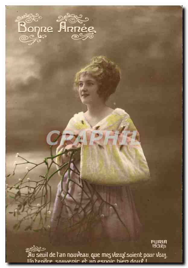CPA Bonne Annee Femme