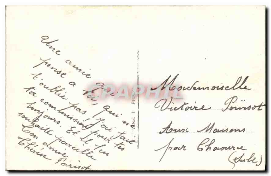 Je t'envoie mes baisers — femme en robe à rayures et écharpe fourrée — éditeur DIX n° 960/3 — Verso