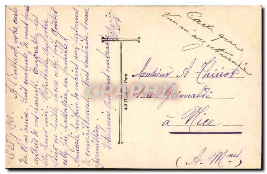 CPA L'Ancre ou Bonheur Femme — Verso