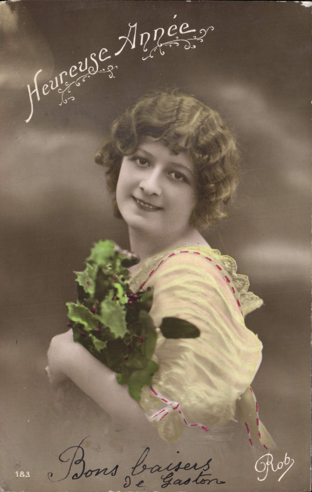 CPA Heureuse Annee Femme