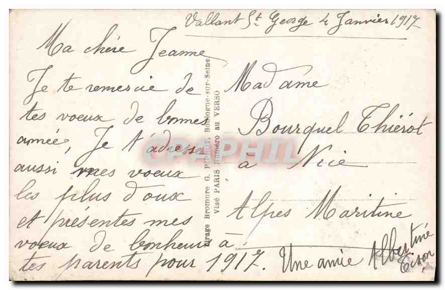 CPA Heureuse Annee Femme — Verso