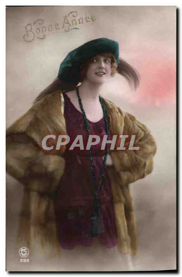 CPA Bonne Annee Femme