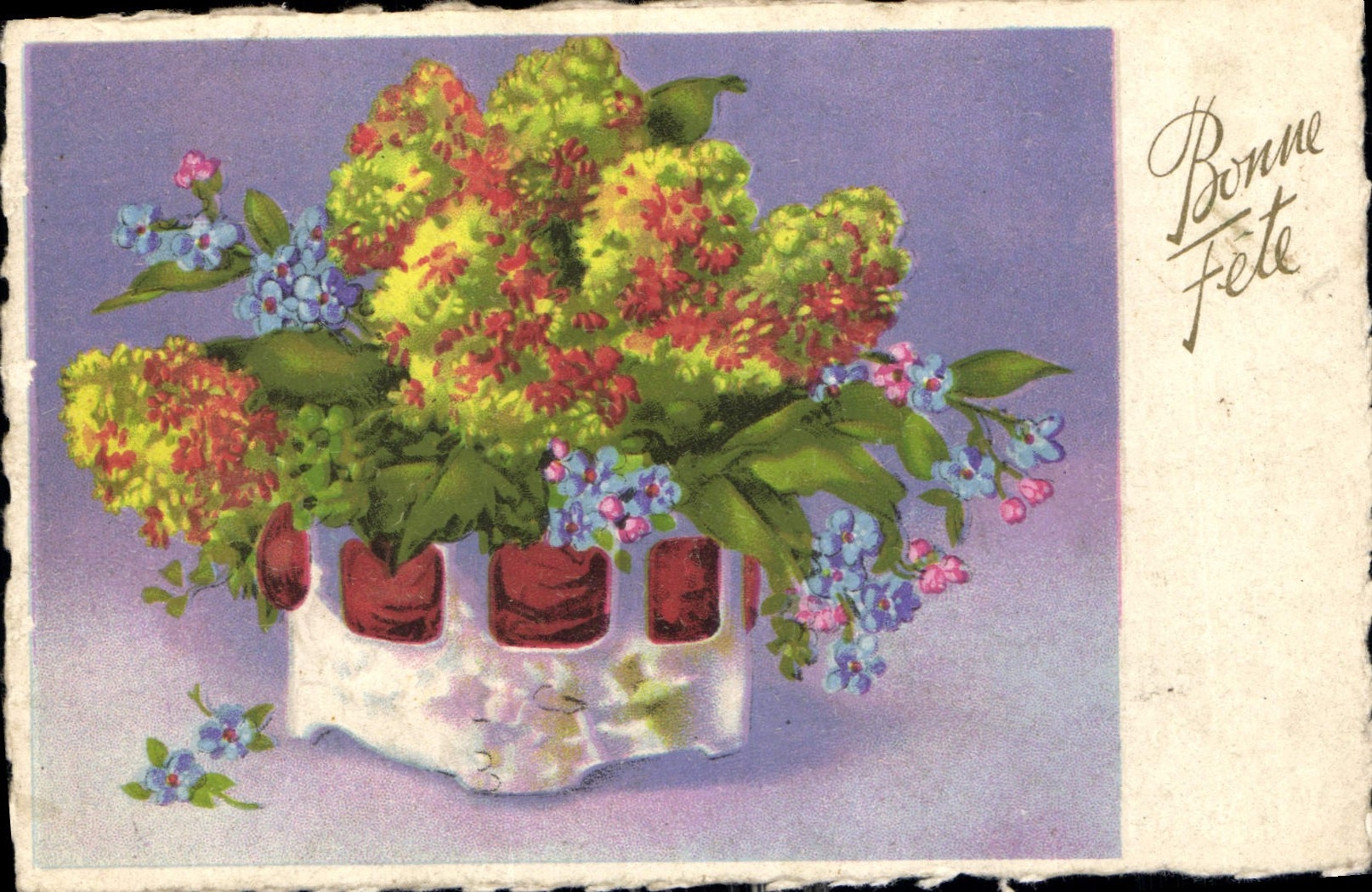 CPA Bonne Fete Fleurs