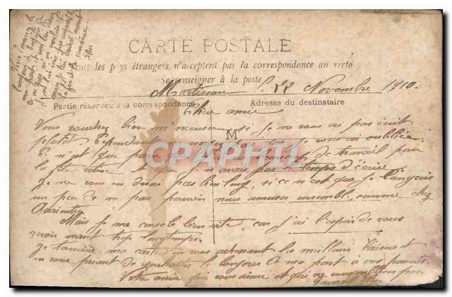 CPA Puis lon est pris aux mots oue dit une voix tendre Femme — Rückseite