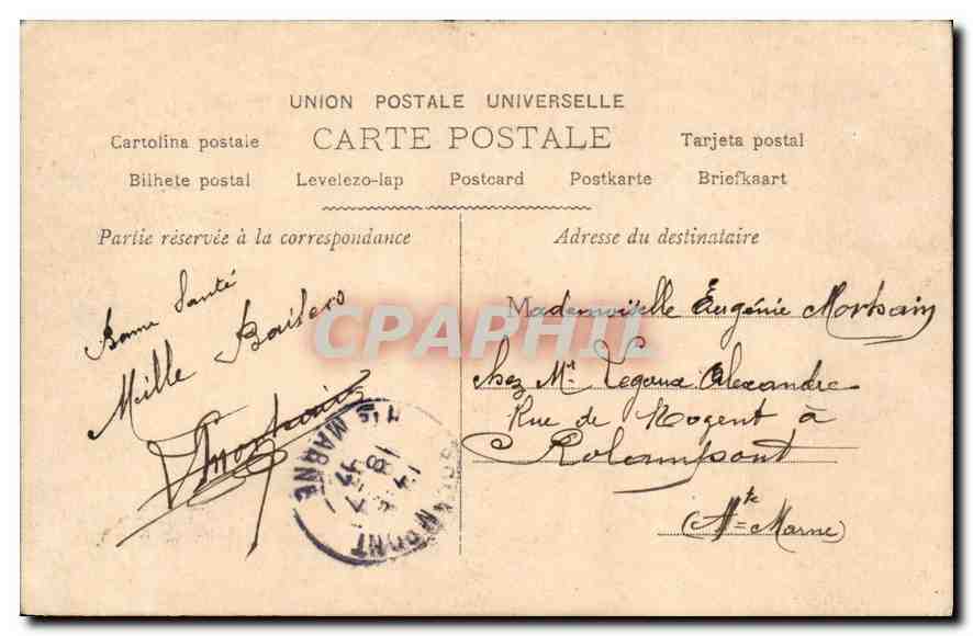 CPA Femme — Verso