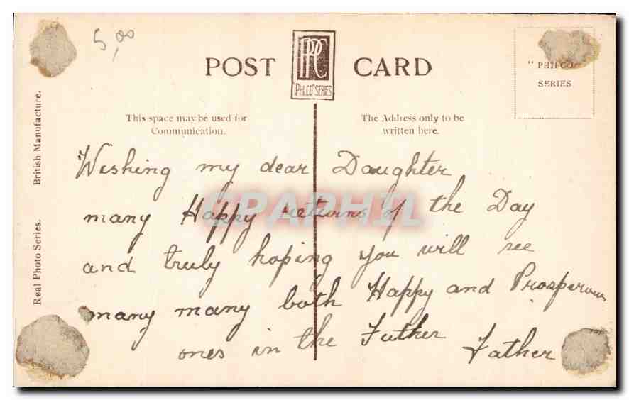 CPA Many Happy Returns of Today Femme — Verso