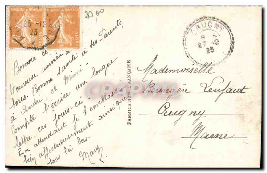 CPA Heureuse Annee Femme  — Verso