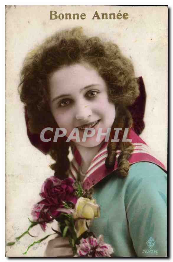 CPA Bonne Annee Femme
