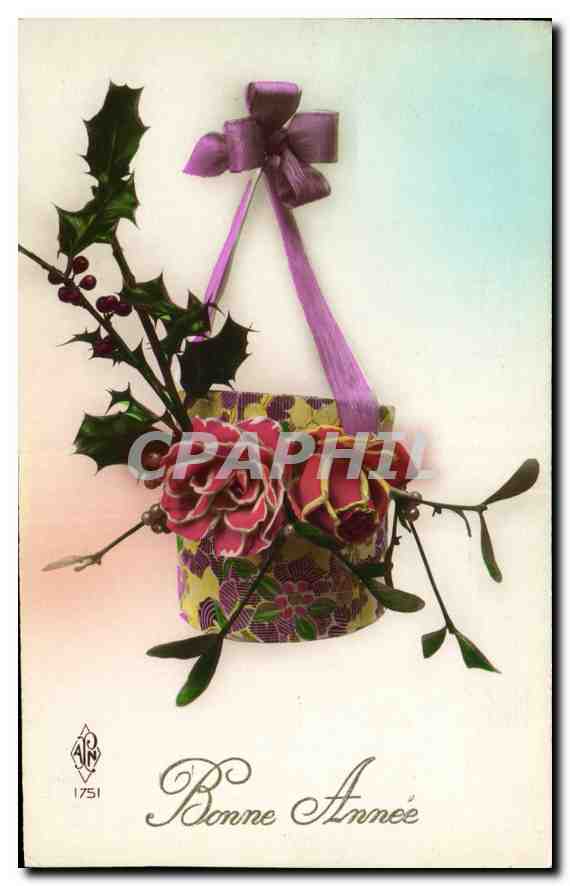CPA Bonne Annee Fleurs