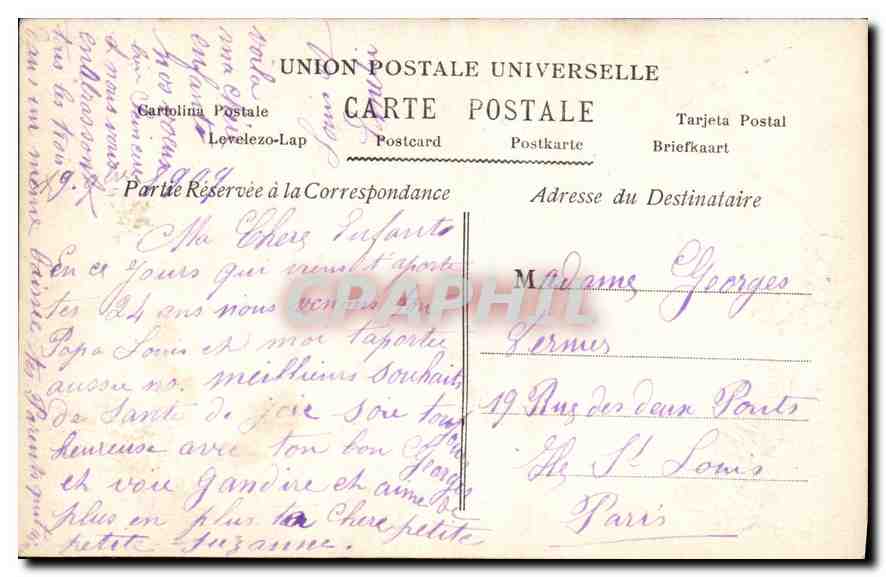 CPA Anniversaire Femme — Rückseite