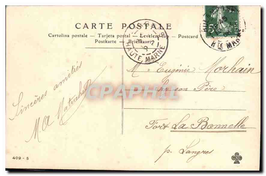 CPA Le Pont des Amours Femme — Rückseite