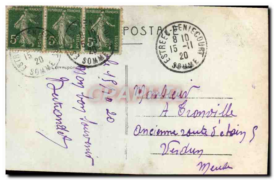 CPA Femme — Verso