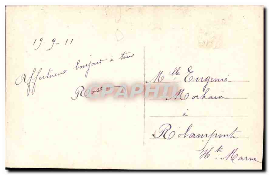 Jeune femme en robe à fleurs — couronne de fleurs — série 485 — éditeur non identifié — Verso