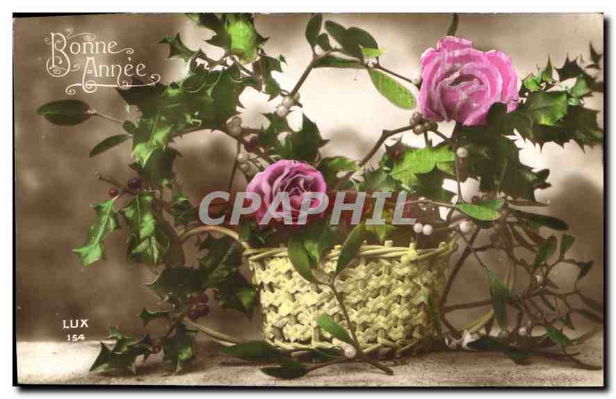 CPA Bonne Annee Fleurs
