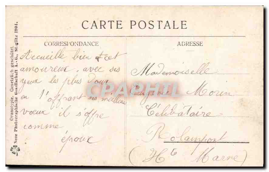 CPA Bonne Annee Femme  cochon Porc — Rückseite