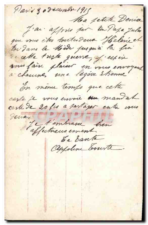 CPA Bonne Annee Enfant — Verso