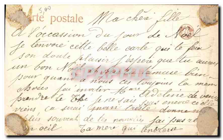 CPA Femme Ange Bebe — Verso