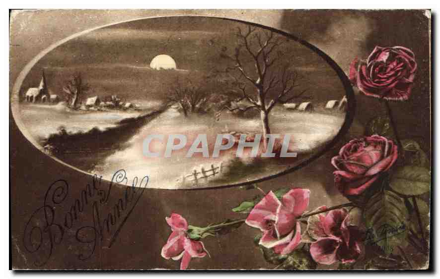 CPA Bonne Annee Fleurs