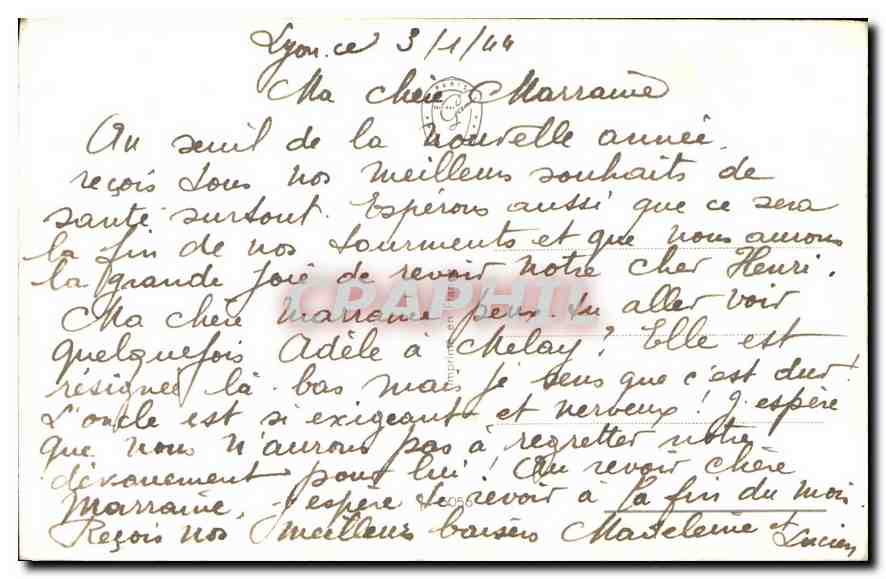 CPA Bonne Annee  — Verso