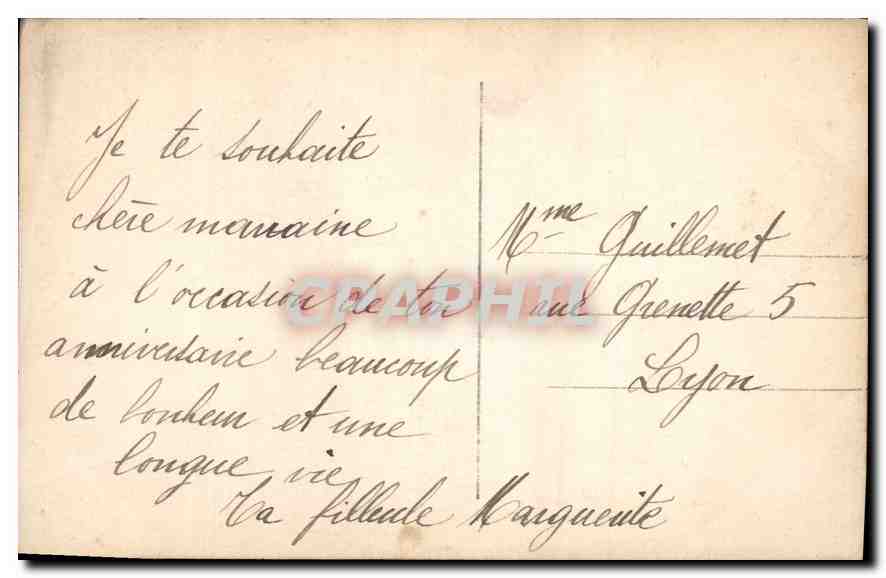 CPA Anniversaire Fleurs — Back