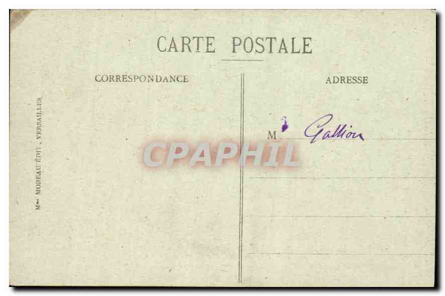 CPA Palais de Versailles Galerie des Glaces Salle de la Signature de la Paix en 1919  — Verso