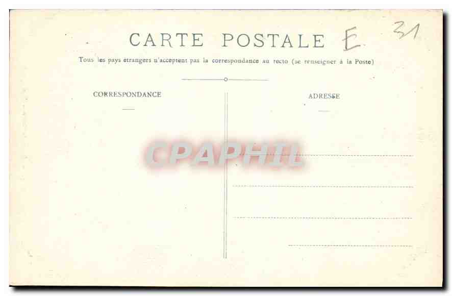 Hôtel de Sevin — Rue Ninau — Toulouse — E. L. 95 — Verso