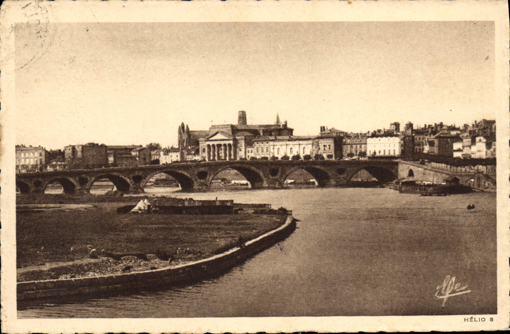Toulouse — Le Pont Neuf et la Garonne — Héliogravure "Elle"