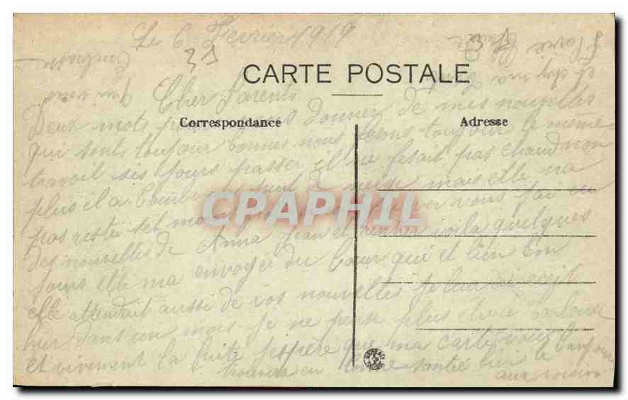 Toulouse — Caserne Pérignon — 83e d'Infanterie — Quartier Bonhoure — L. M. — Verso