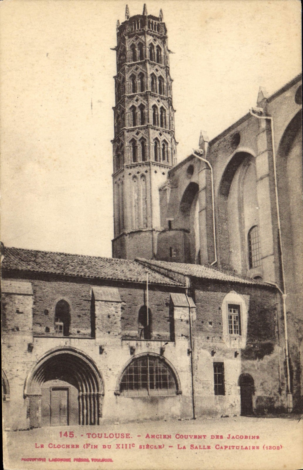 Toulouse - Ancien couvent des Jacobins - Le clocher (fin du XIIIe siècle) - La salle capitulaire (1203)