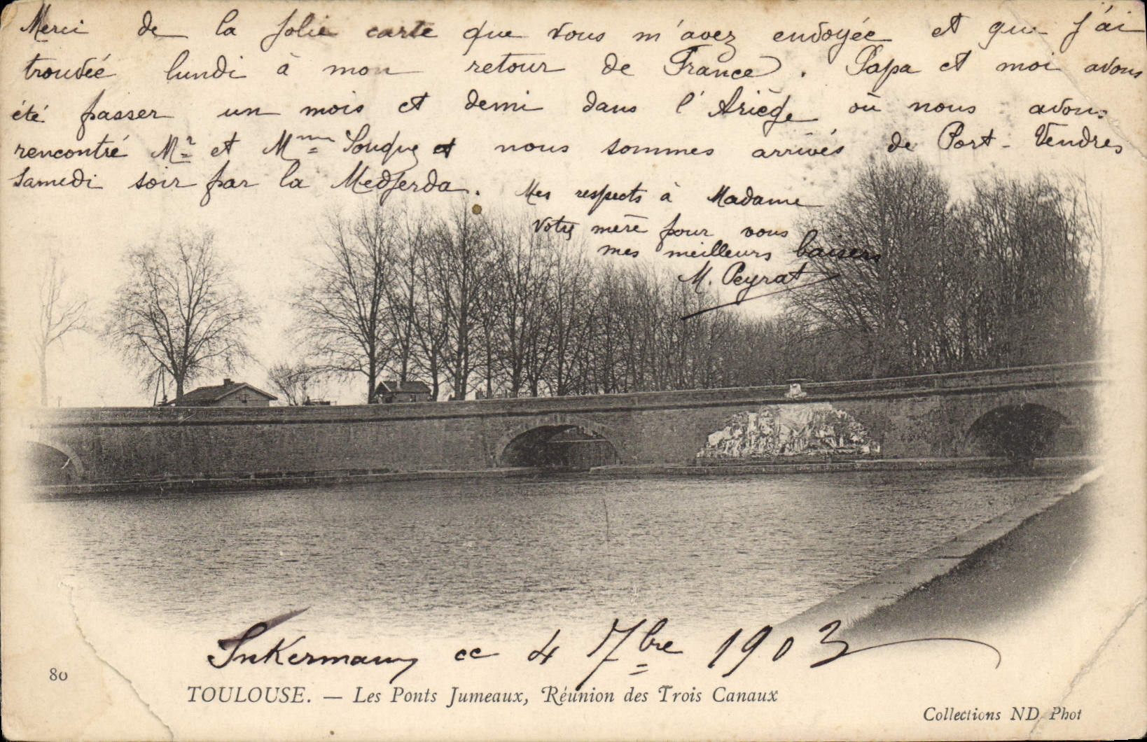 Toulouse — Les Ponts Jumeaux, Réunion des Trois Canaux — Inkermann & Cie, n°80
