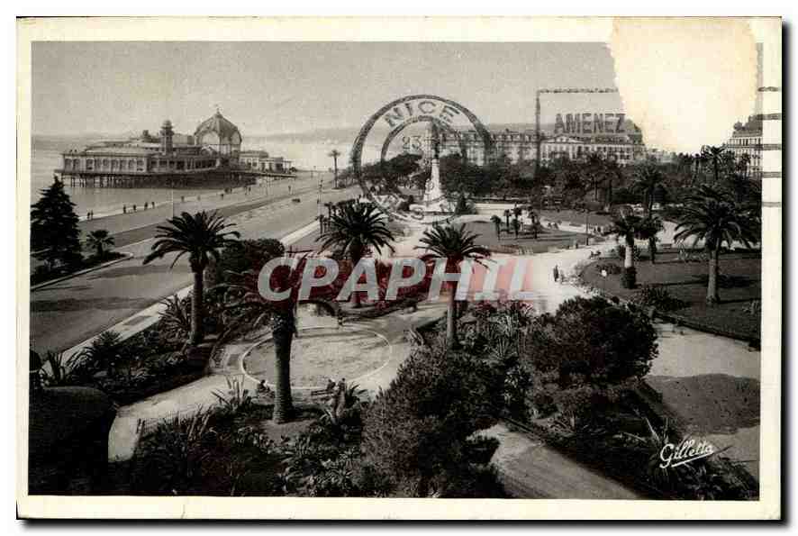CPA Cote d'Azur Artistique Nice Les Jardins Albert et la Jetee Promenade 