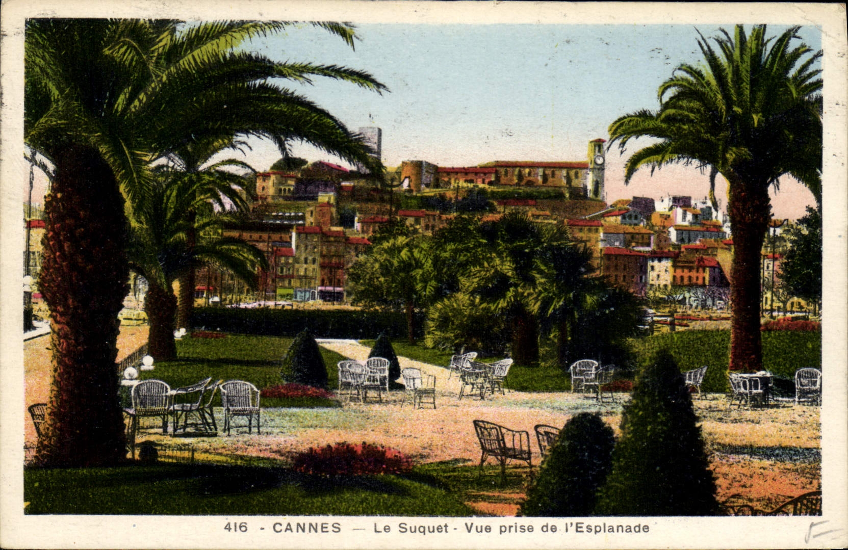 CANNES — Le Suquet — View taken from the Esplanade — publisher: CARNET POSTAL
