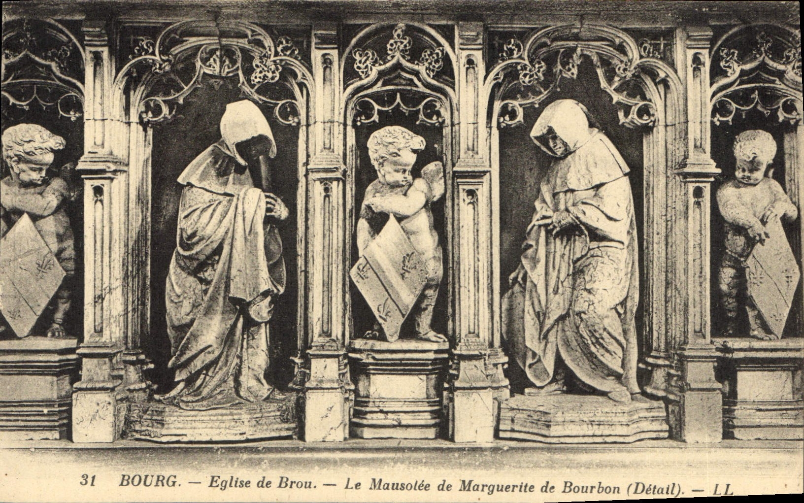 Bourg — Église de Brou — Le Mausolée de Marguerite de Bourbon (Détail) — LL