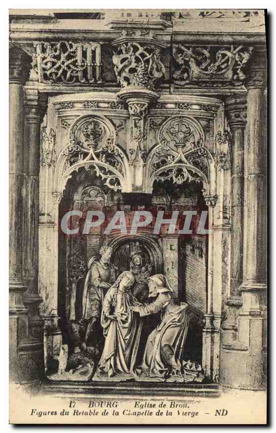 CPA Bourg Eglise de Brou Figures du Retable de la Chapelle de la Vierge 