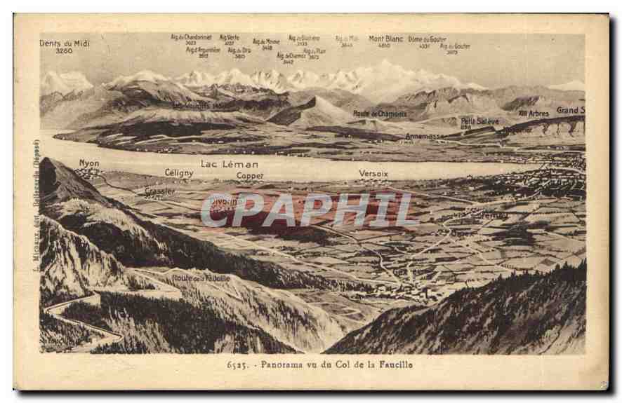 CPA Panorama vu du col de la Faucille 