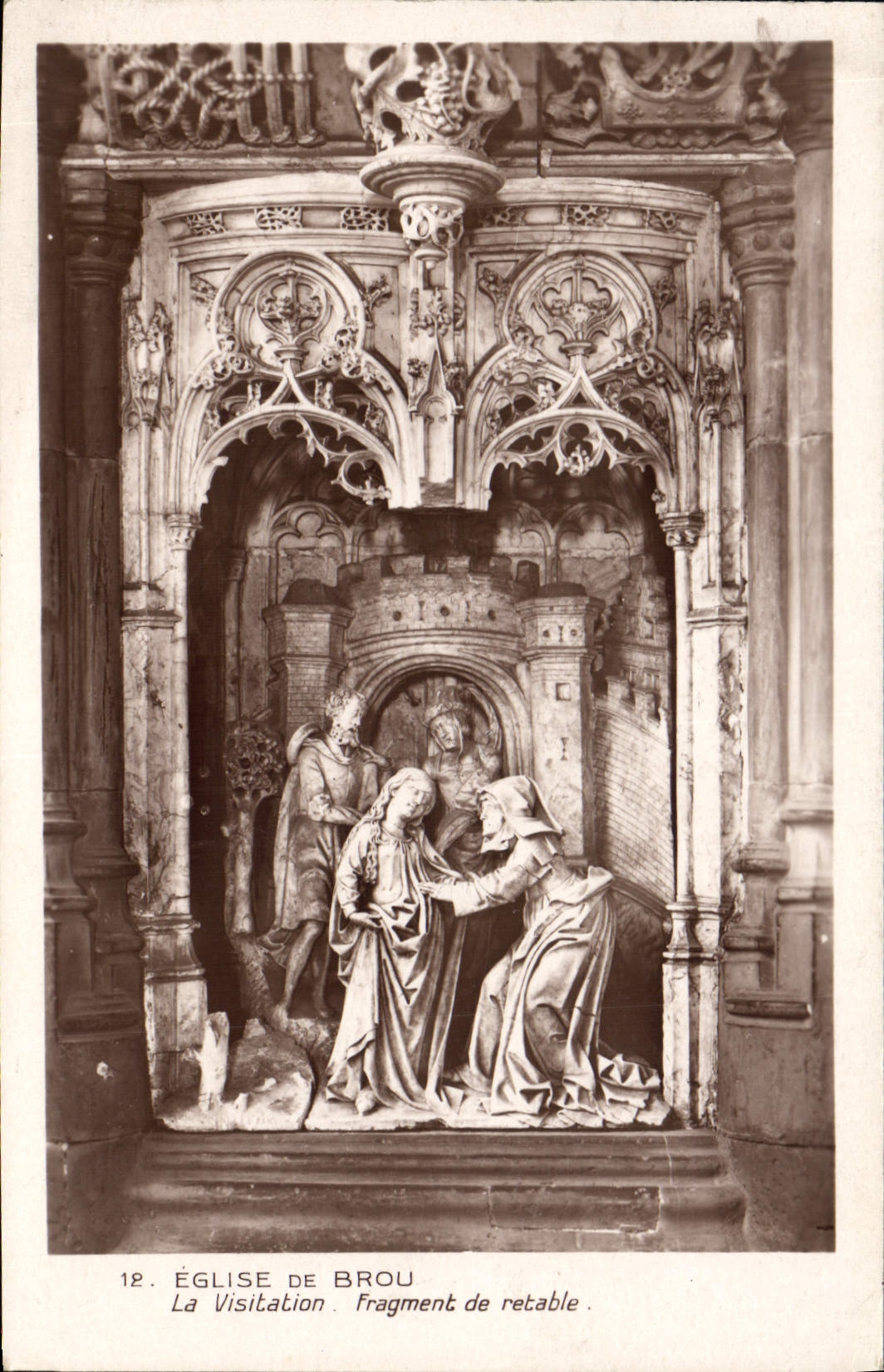 Église de Brou — La Visitation. Fragment de retable.