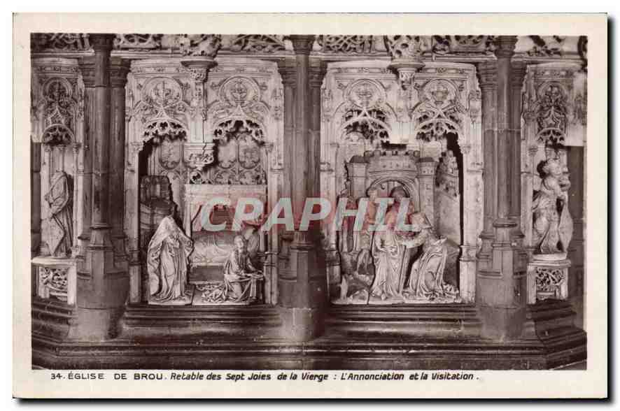 CPA Eglise de Brou Retable des Sept Joies de la Vierge L'Annonciation et le Visitation 