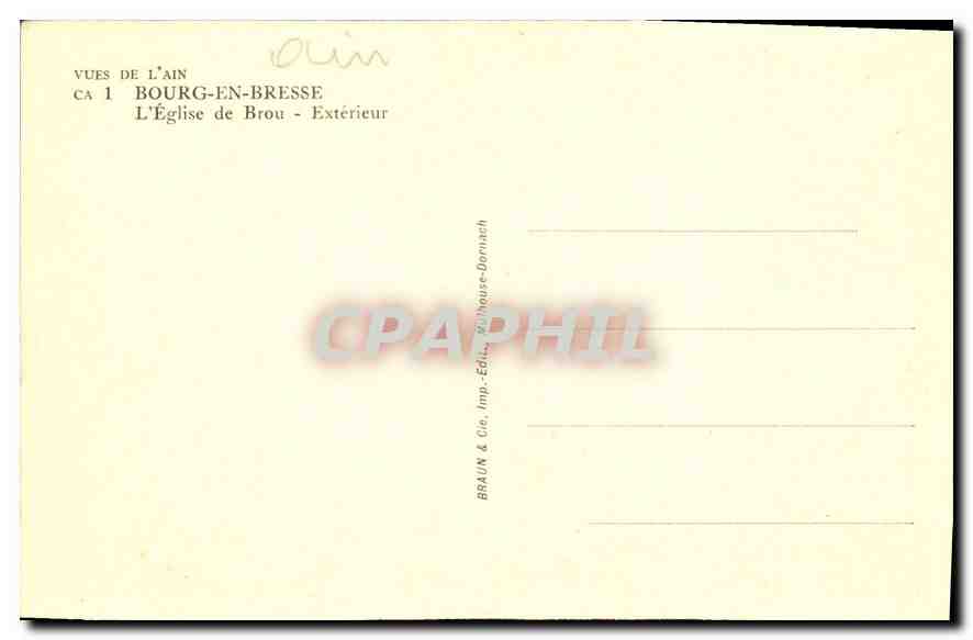 CPA Vues de l'Ain Bourg en Bresse L'Eglise de Brou Exterieur  — Verso