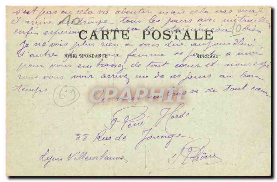 CPA Lyon Fontaine Bartholdi Place des Terreaux  — Verso