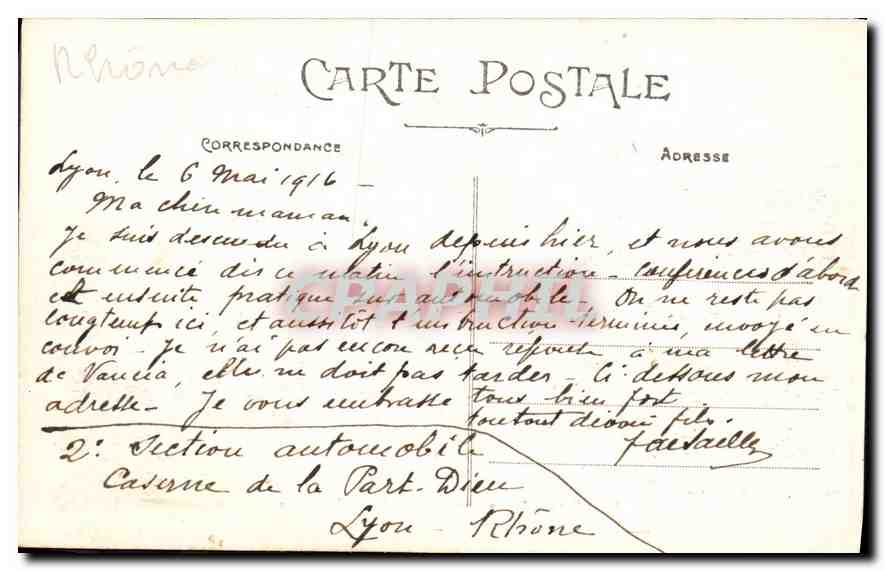 CPA Lyon Vue panoramique prise de Fourviere  — Verso