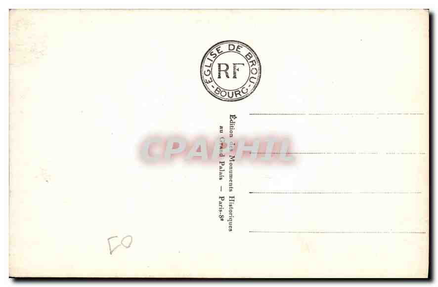 CPA Eglise de Brou Detail d'Une stalle La Correction maritale  — Verso