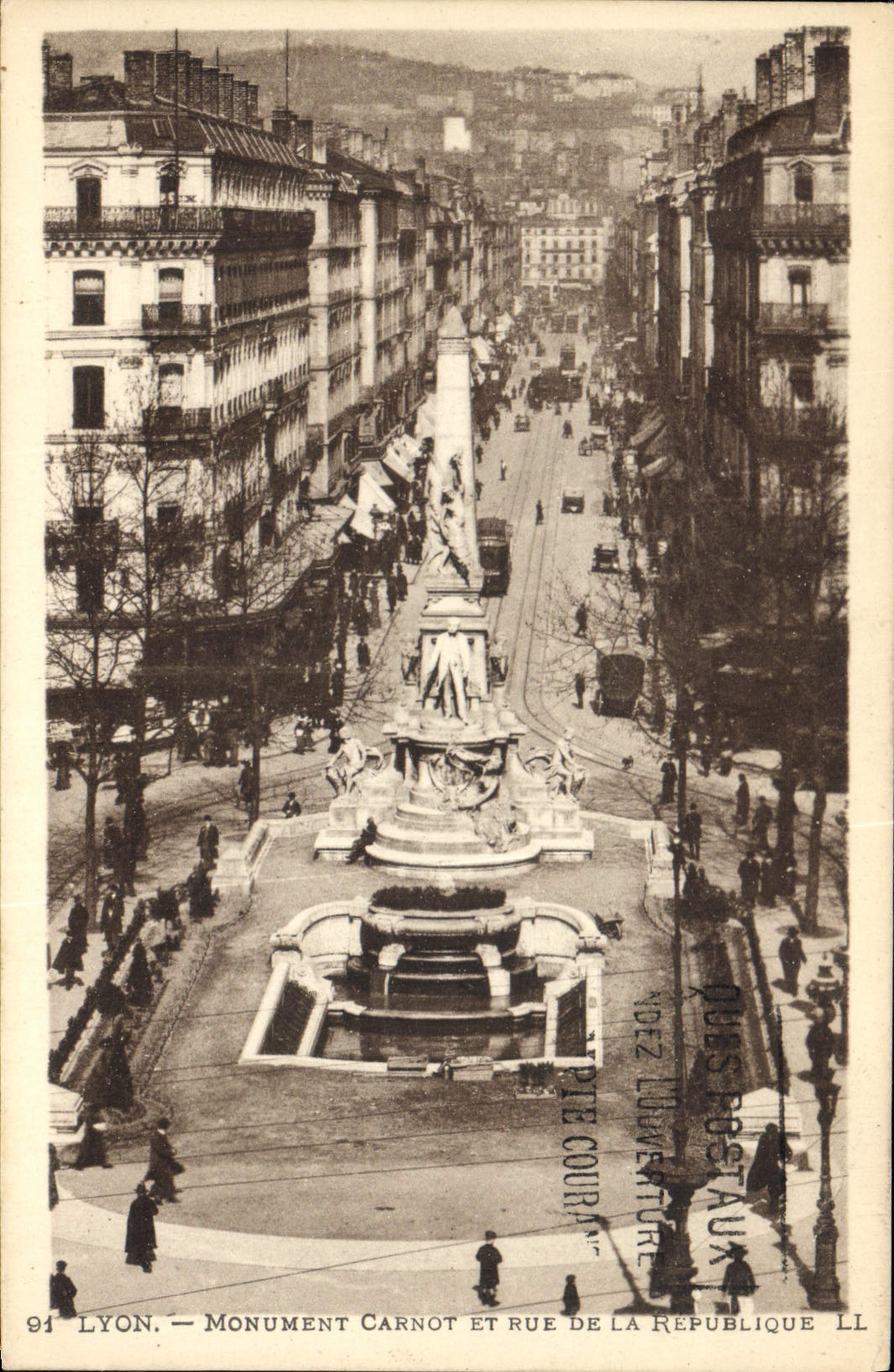 LYON — Monument Carnot et Rue de la République — Librairie Postale LL