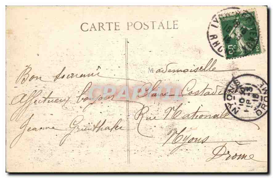 CPA Lyon des Terraux l'Hotel de Ville  — Verso