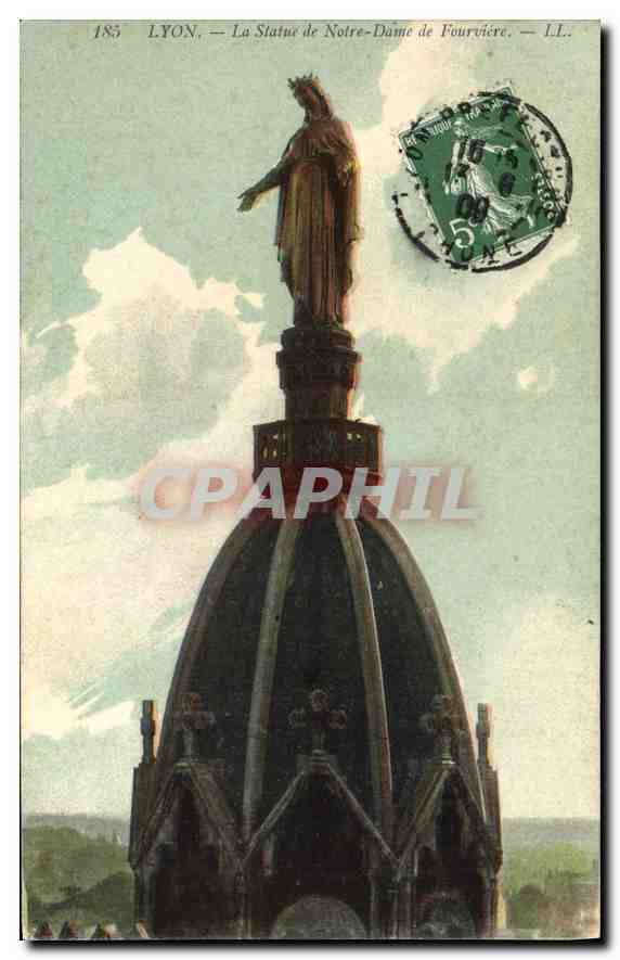 CPA Lyon La Statue de Notre Dame de Fourviere 