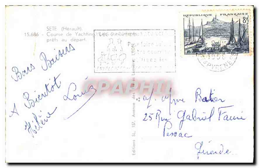 CPA Sete Herault Course de Yachting prets au depart  — Rückseite