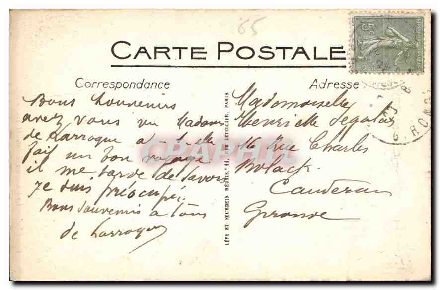 CPA Luz le Chateau Sainte Marie  — Verso
